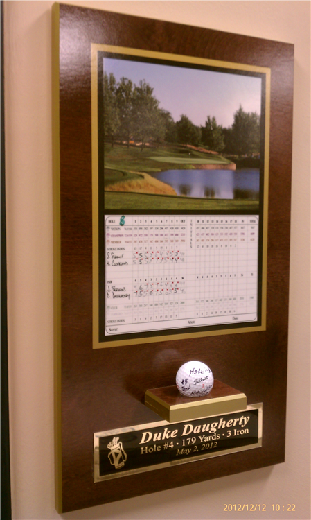 Hole In One plaques and displays